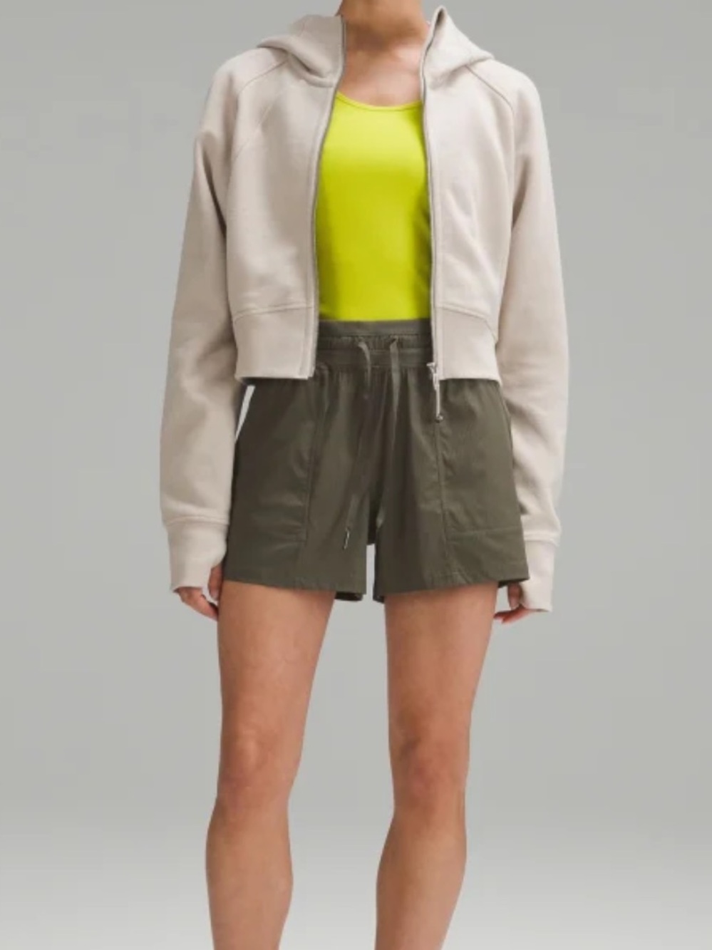 lululemon Dance Studio High Rise Army Green 3.5” Shorts Size 2